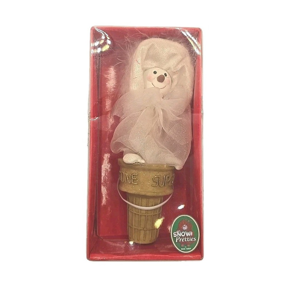 Kurt S. Adler‎ 7" Super Cone Ice Cream Cone Snowman Ornament Snow Pretties U313